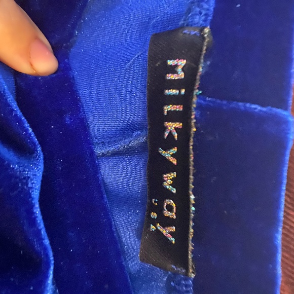 Vibrant Electric Blue Velvet Skirt - Picture 2 of 2